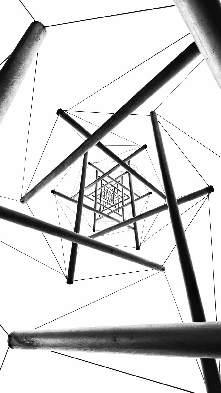 low angle photography of gray metal structure, untitled, pattern HD wallpaper