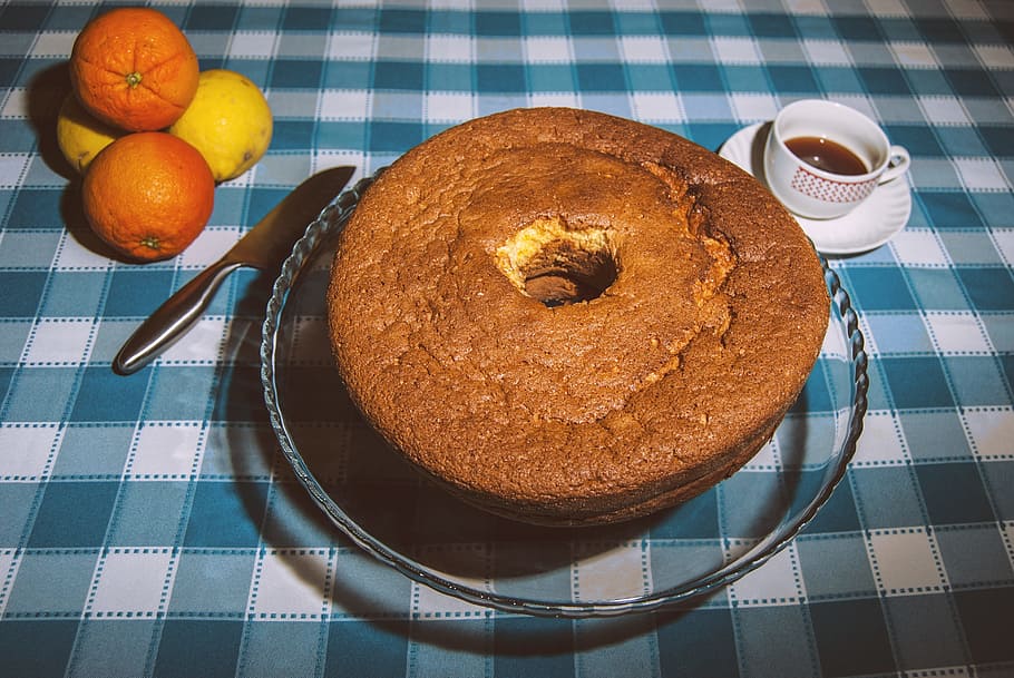 Cake, Coffee, Table, Cup, Tea, Breakfast, snack, orange, lemon HD wallpaper