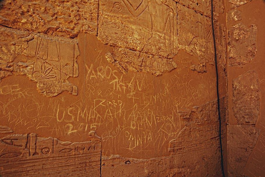 luxor, wall, description, temple, egypt, carved wall, cutting plotter, HD wallpaper