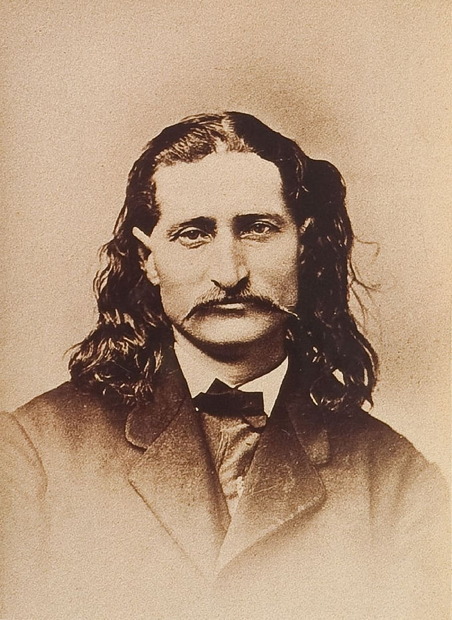 wild bill hickok, sepia, old west, folk character, lawman, scout