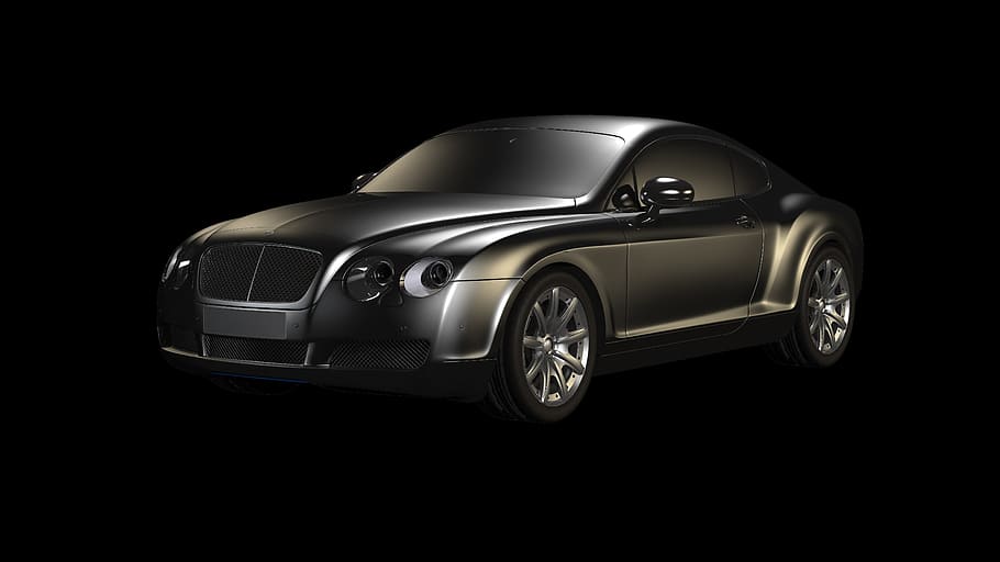 silver coupe against black background, gray, limousine, pkw, auto