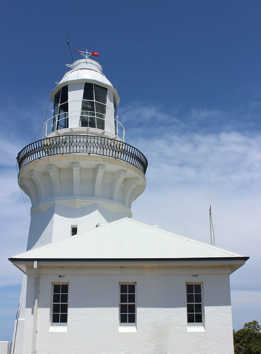 lighthouse, white, tasmania, architecture, built structure HD wallpaper