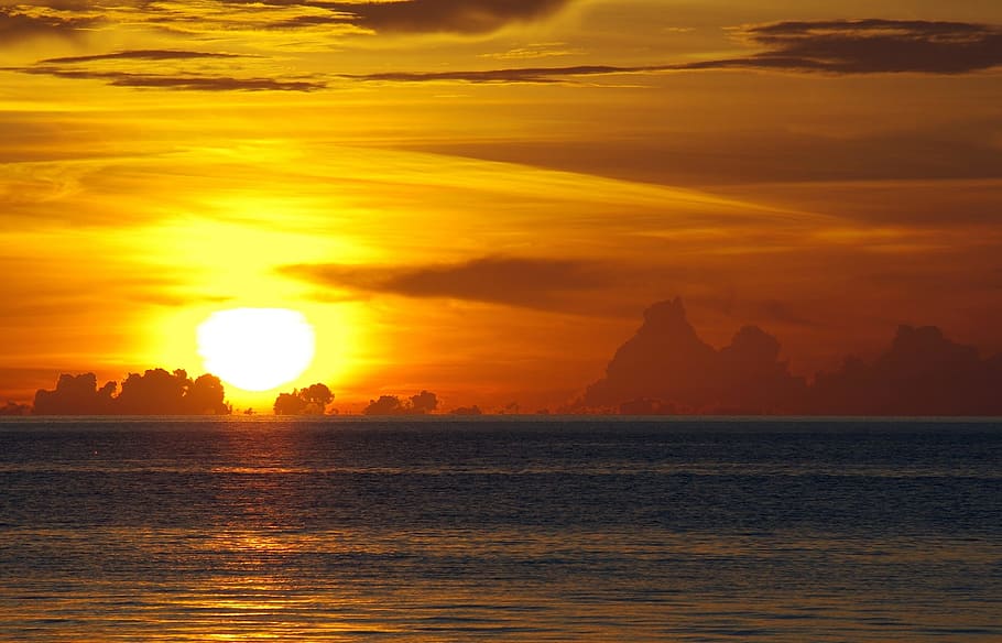 sunset, sunrise, philippines, island, sea, beach, wave, seascape, HD wallpaper