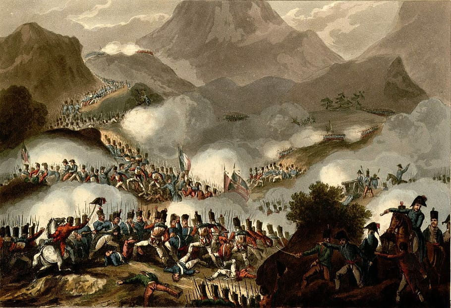 Soldiers at the Battle of the Pyrenees during the Napoleonic Wars, HD wallpaper