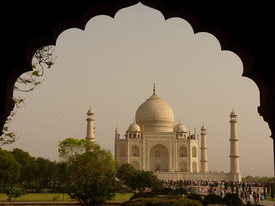 Taj Mahal in India, mausoleum, agra, uttar pradesh, grave mosque, HD wallpaper