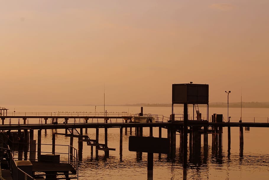 lake, sunset, lake constance, web, sunshine, orange, atmospheric HD wallpaper