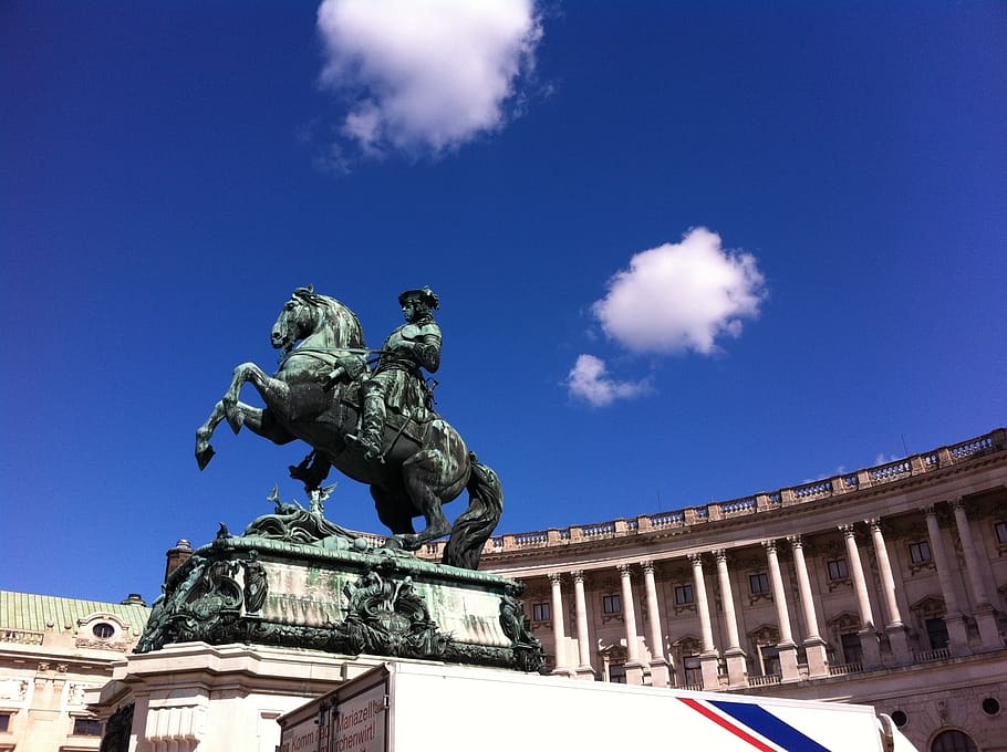 viena, sky, statue, architecture, historic, austria, sculpture HD wallpaper