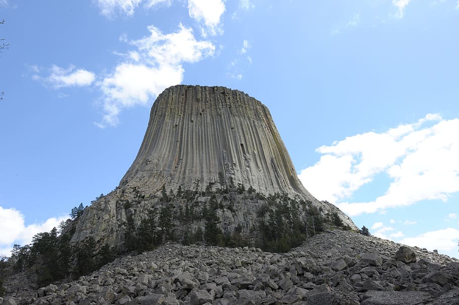 devils tower, monument, wyoming, rock, climbing, volcanic, national HD wallpaper