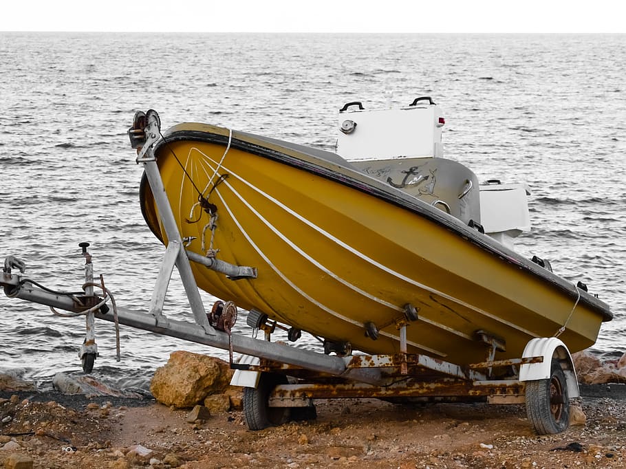 Boat, Grounded, Trailer, Maintenance, nautical Vessel, sea HD wallpaper