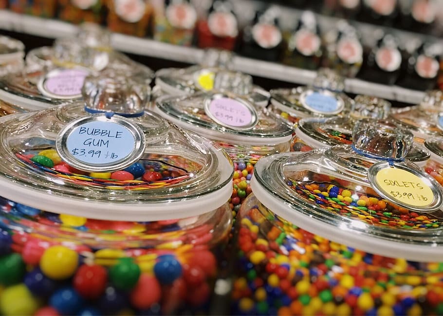 candy, candy shop, sweets, gum, choice, variation, large group of objects HD wallpaper