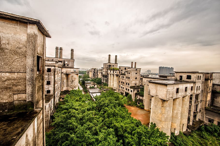 Ruins, Workshop, Wide Angle, architecture, built structure HD wallpaper
