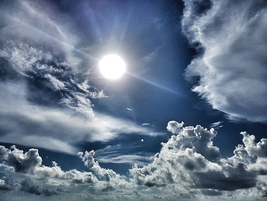 Sky, Blue, Clouds, Blue Sky, Sun, nature, cloud - Sky, weather HD wallpaper