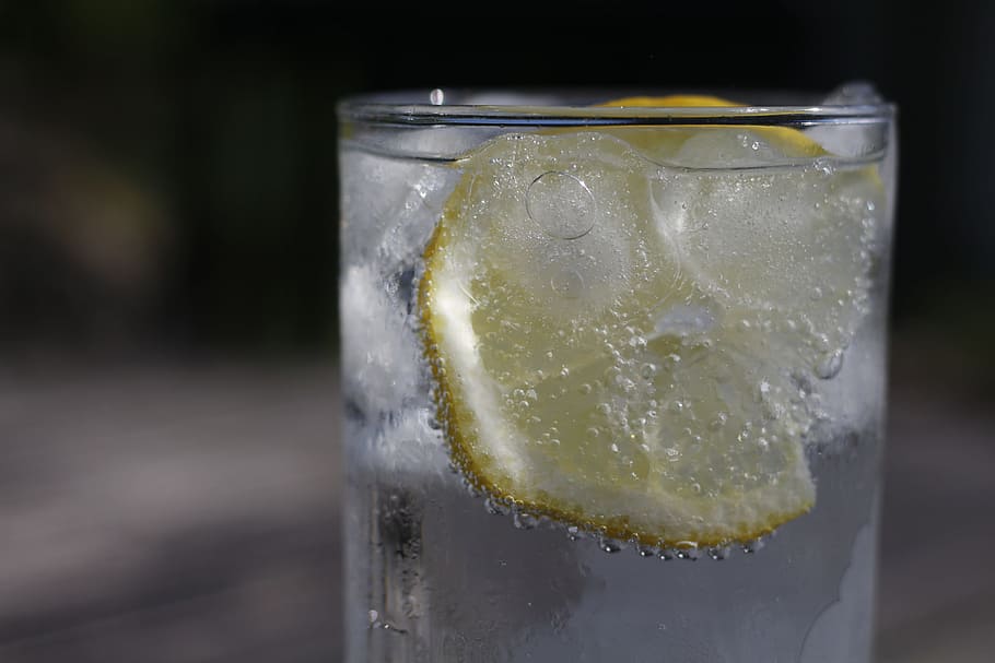 clear drinking glass filled with water, Lemon, Sour, refreshment HD wallpaper