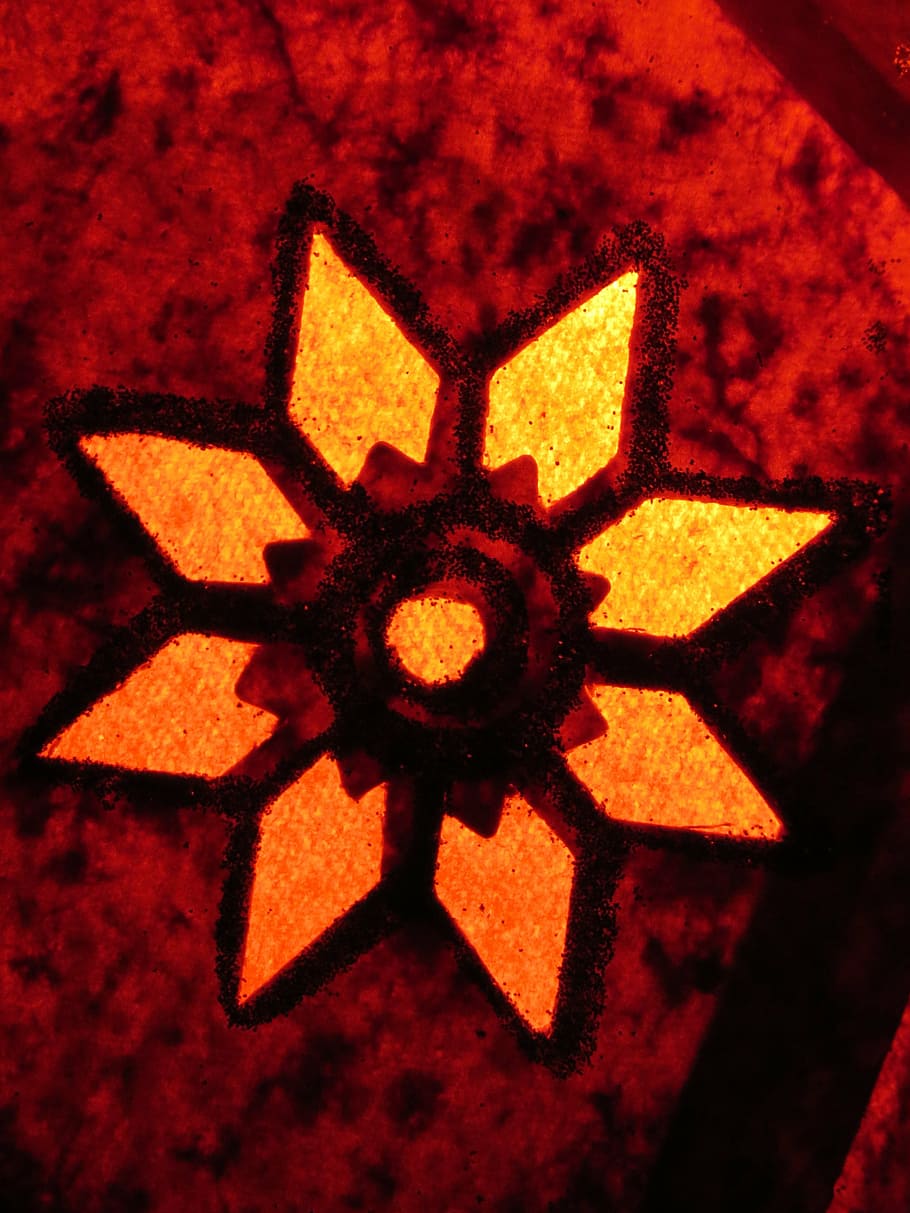 yellow and red star embroidery, lighting, seem, reddish, yellowish HD wallpaper