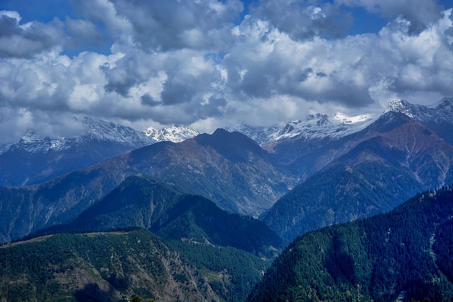 bliss, clouds, green, mist, mountain, mountaineer, mountains HD wallpaper