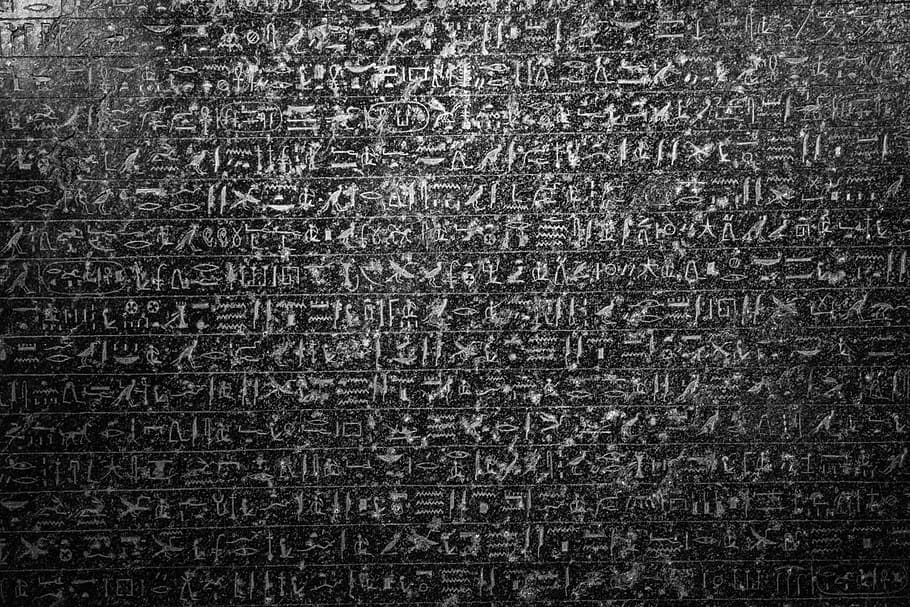 untitled, Hieroglyph, Black And White, Dark, egyptian, oriental, HD wallpaper