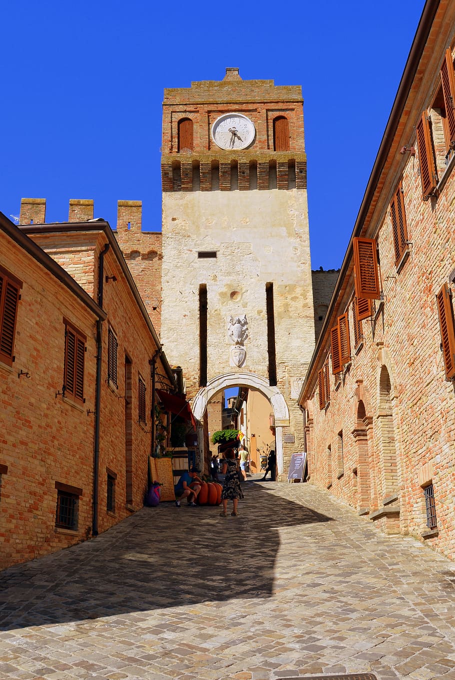 torre, watch, medieval, door, arc, entry, castle, gradara, italy HD wallpaper