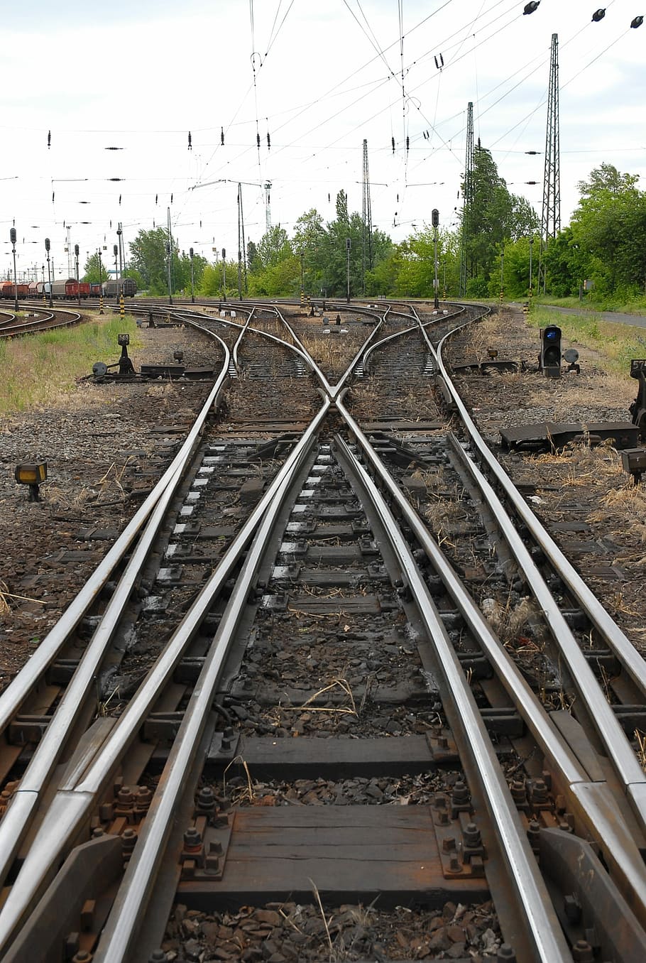 Train, Railroad Tracks, seemed, rail transportation, day, no people HD wallpaper