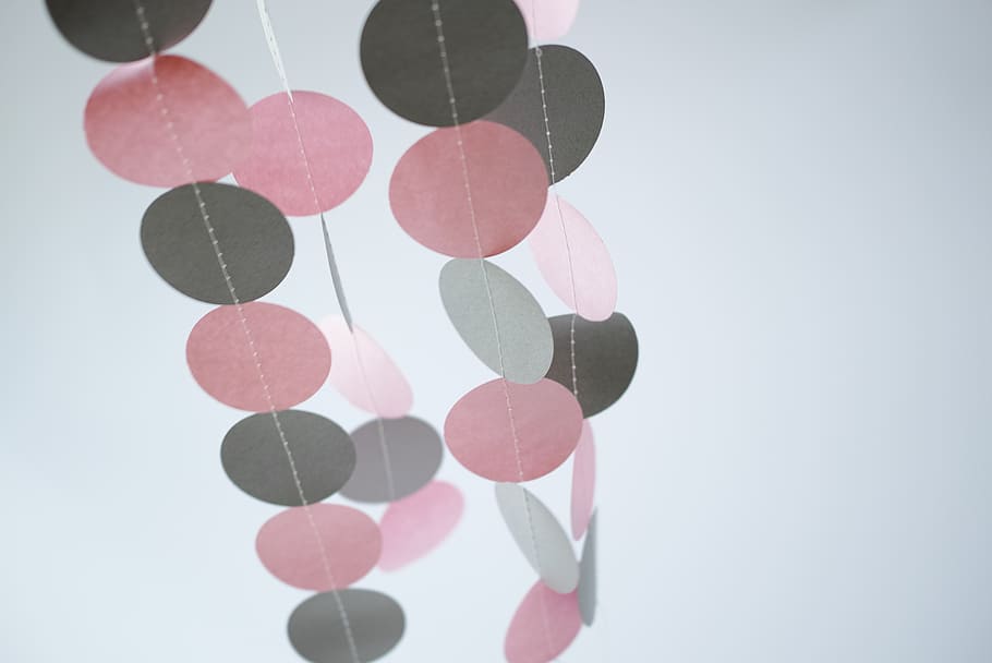 pink and black chimes clip art, pull flower, party decoration HD wallpaper