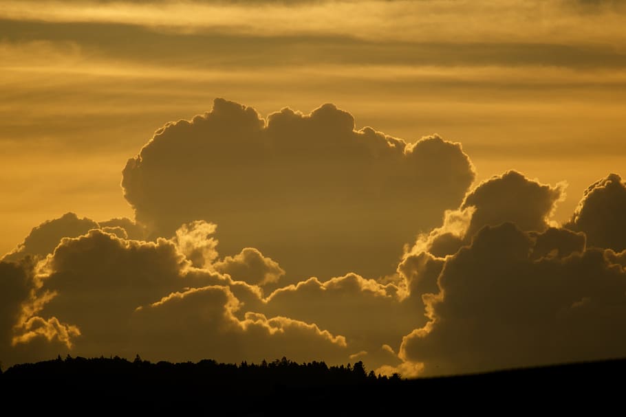 clouds, thunderstorm, twilight, cloud - sky, sunset, beauty in nature HD wallpaper