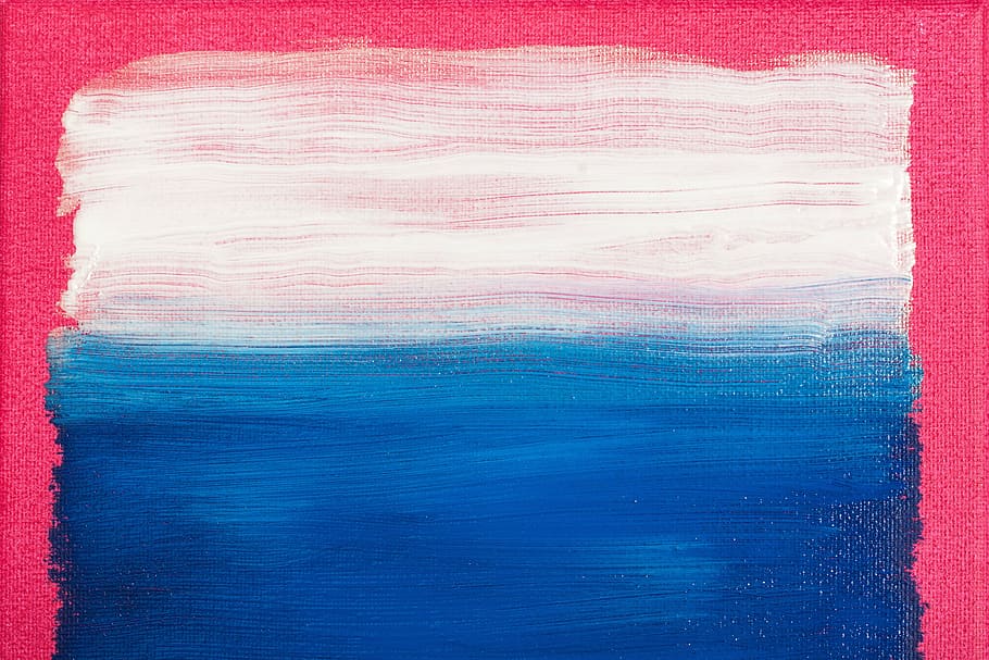 pink and blue ombre painting, image, design, abstract expressionism, HD wallpaper