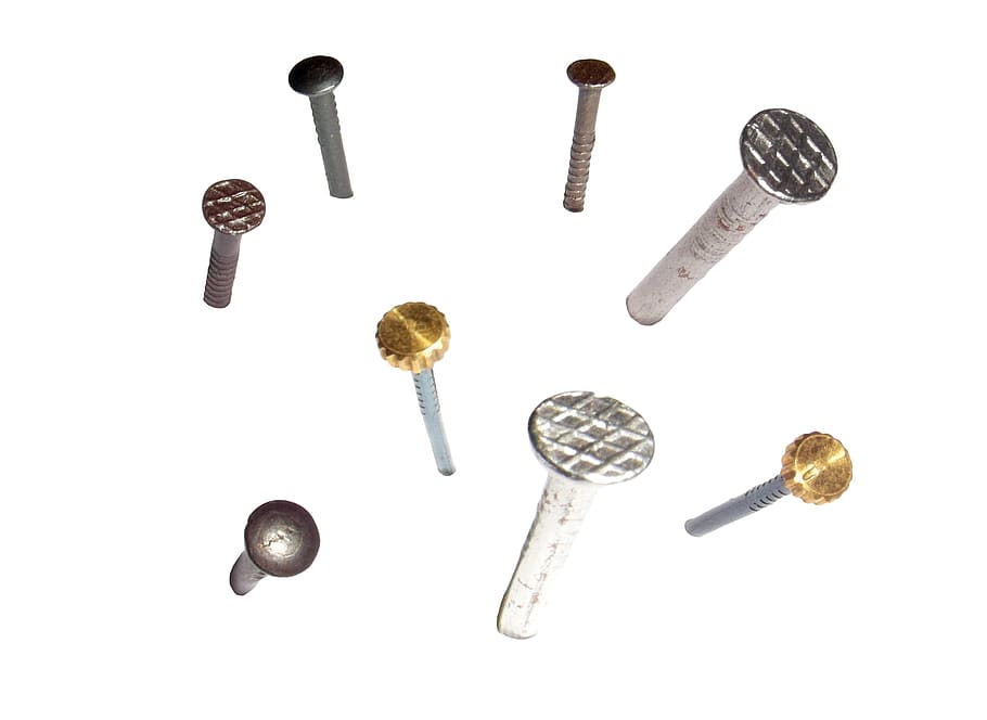 assorted nail lot, Nails, Hammer, Tool, Pin, bulletin board HD wallpaper