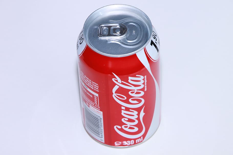 330 ml red Coca-Cola soda can, Coke, Cola, Editorial, Food, drink, HD wallpaper