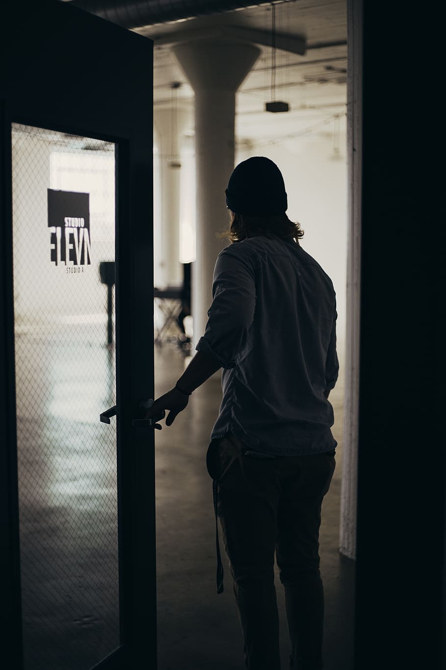 people, man, guy, door, inside, studio, dark, one person, real people HD wallpaper