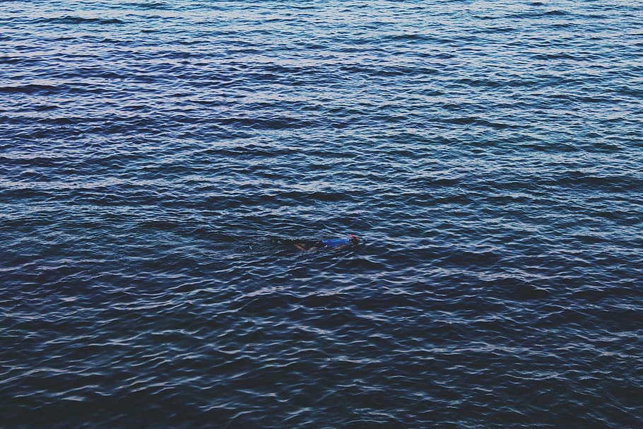 aerial view of body of water, surface, snorkeling, blue, nature HD wallpaper