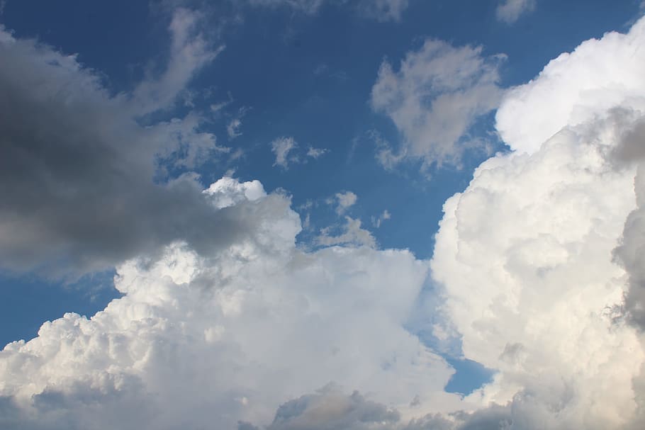 clouds, white, sky, blue, cloud - sky, beauty in nature, scenics - nature HD wallpaper