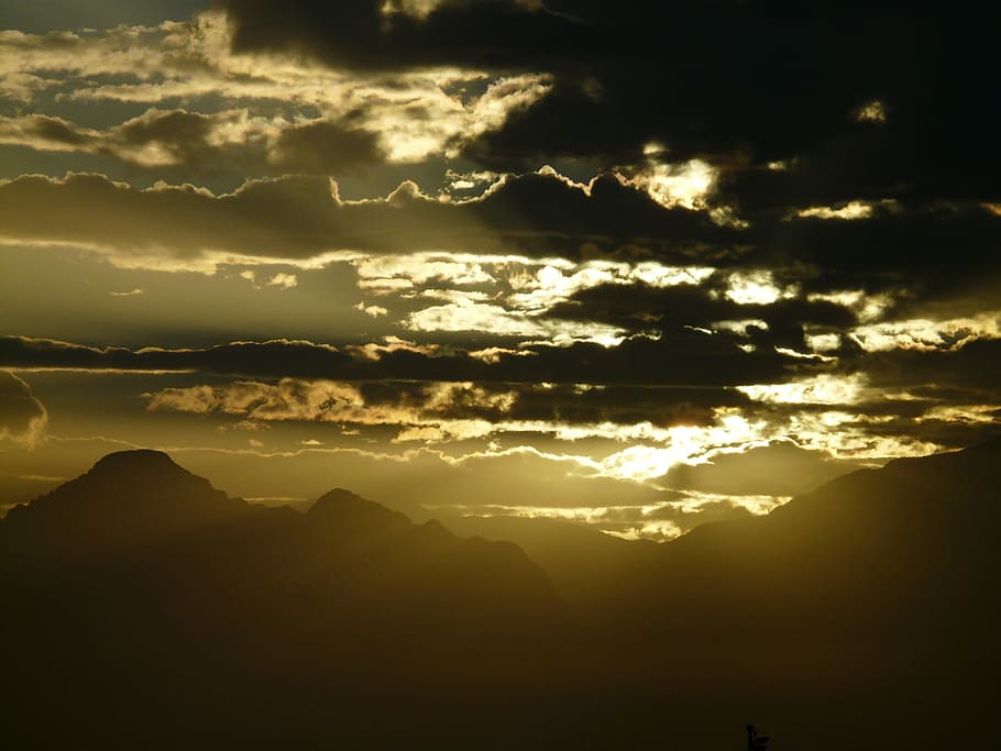 sunset, golden, mountains, taurus mountains, antalya, cloud - sky HD wallpaper