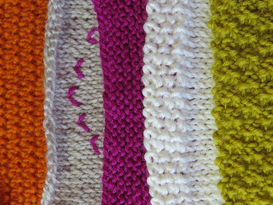 knit, knitting pattern, hand labor, wool, colorful, hobby, orange HD wallpaper
