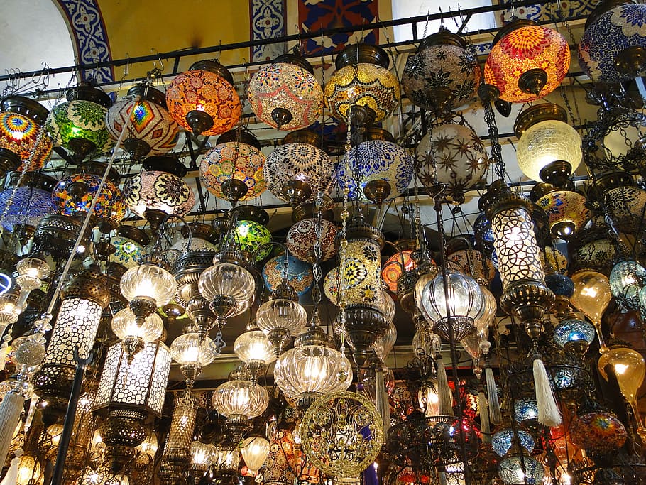 lamps, bazaar, istanbul, choice, variation, for sale, retail HD wallpaper
