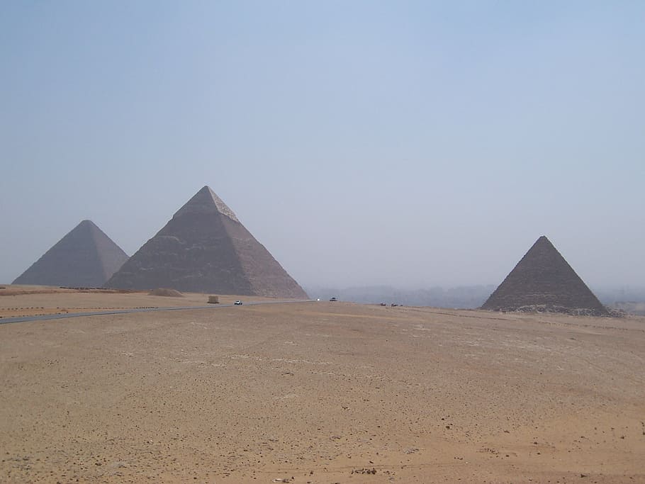pyramid on desert during daytime, pyramids, cairo, egypt, cheops HD wallpaper