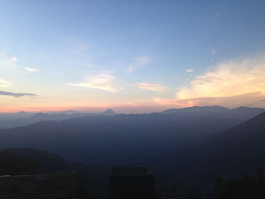 Landscape, Mountains, Nature, sky, clouds, view, sunset, tranquil scene HD wallpaper