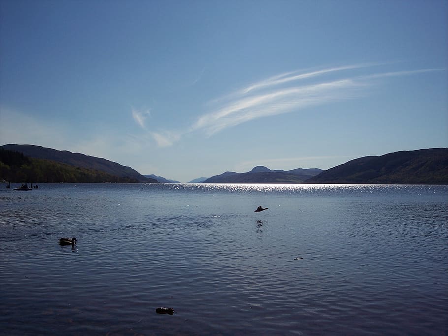 loch ness, lake, highlands, scottish, fresh water, sky, clouds, HD wallpaper
