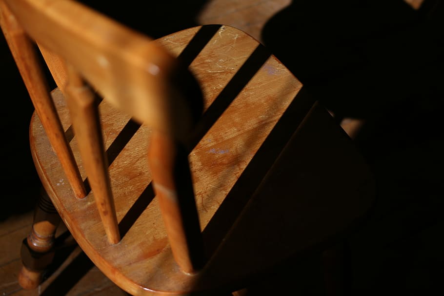 chair, shadow, light, wood - material, no people, close-up HD wallpaper