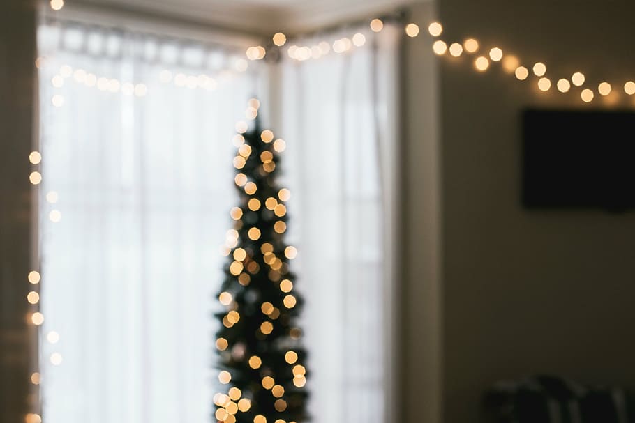 untitled, house, interior, design, christmas, lights, window HD wallpaper