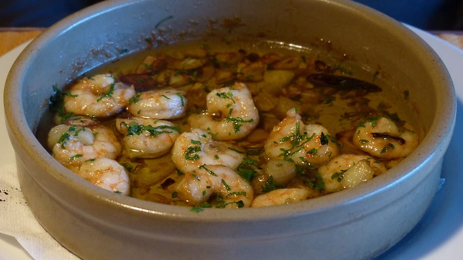 scampi, eat, soup, starter, shrimp, food, delicious, seafood HD wallpaper
