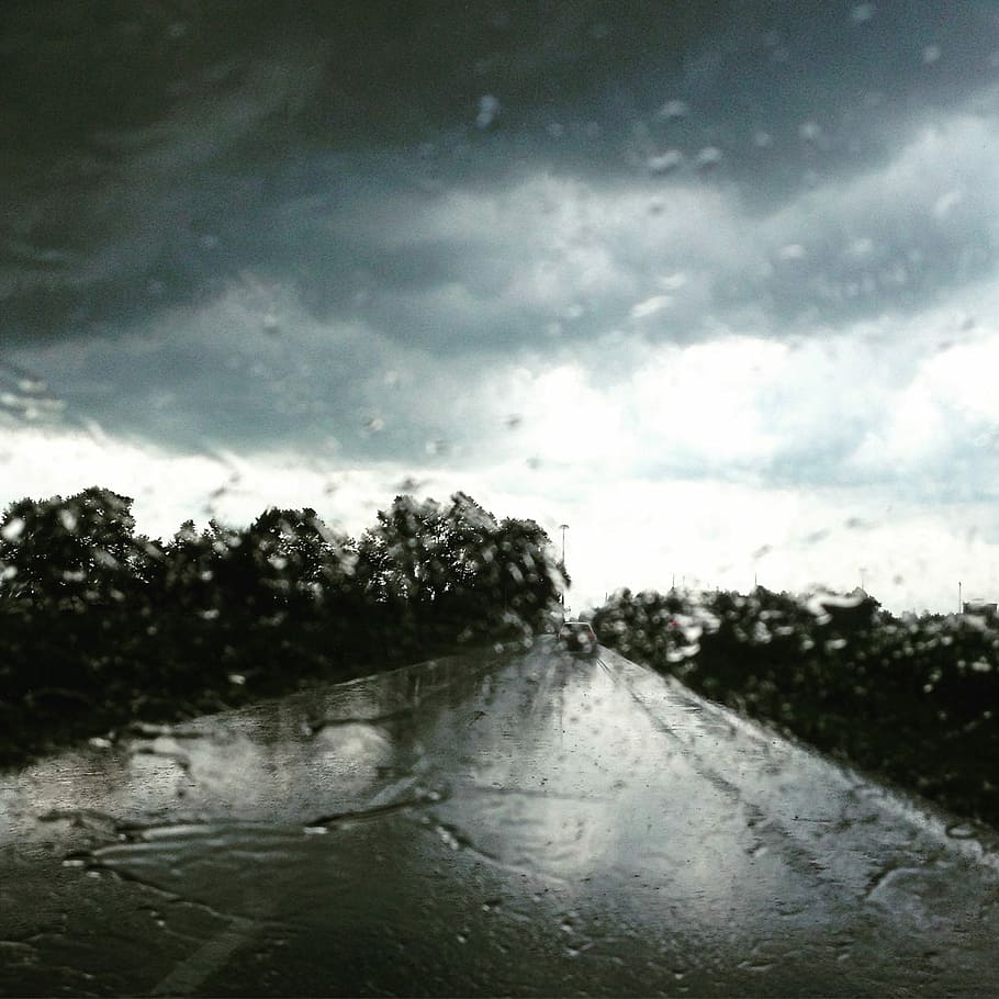 Drops, Road, Wet, Glass, rain, window, rainy window, window seat HD wallpaper