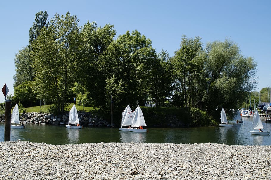 sailing school, dinghy, exercise, shuttle, boats, children HD wallpaper
