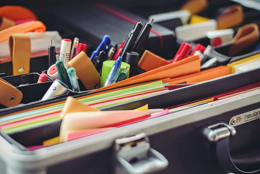 assorted click pens, bag, business, creative, pencil, pocket HD wallpaper
