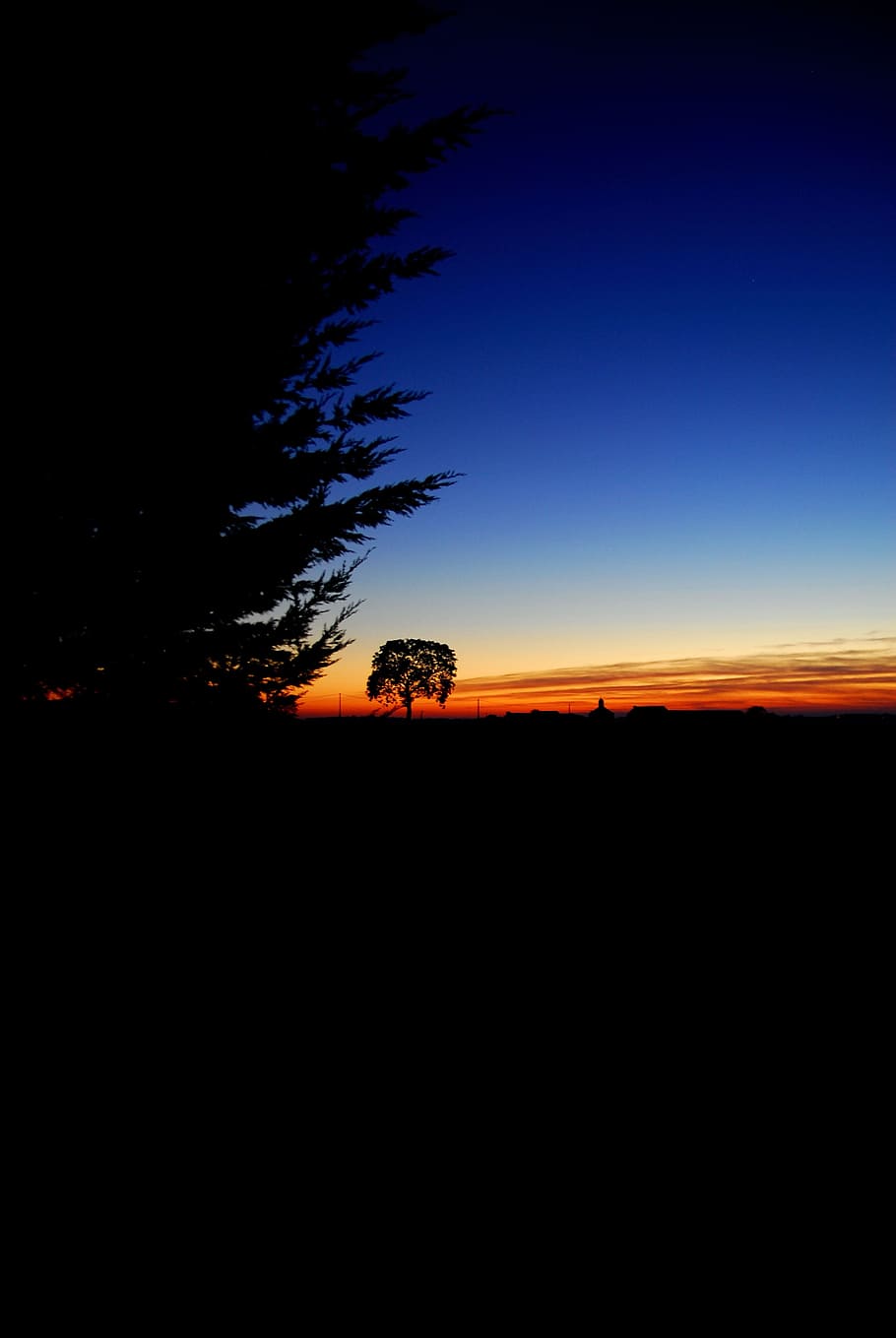 Sunset, Night, Field, Twilight, Nature, landscape, sky, evening HD wallpaper