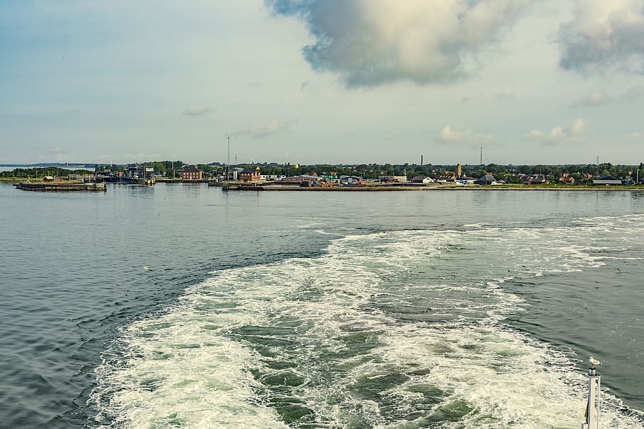 wave, ship, port, sea, water, cloud - sky, built structure HD wallpaper