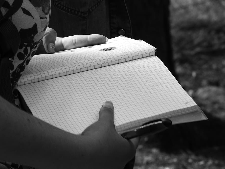 notebook, paper, journal, one person, human hand, real people HD wallpaper