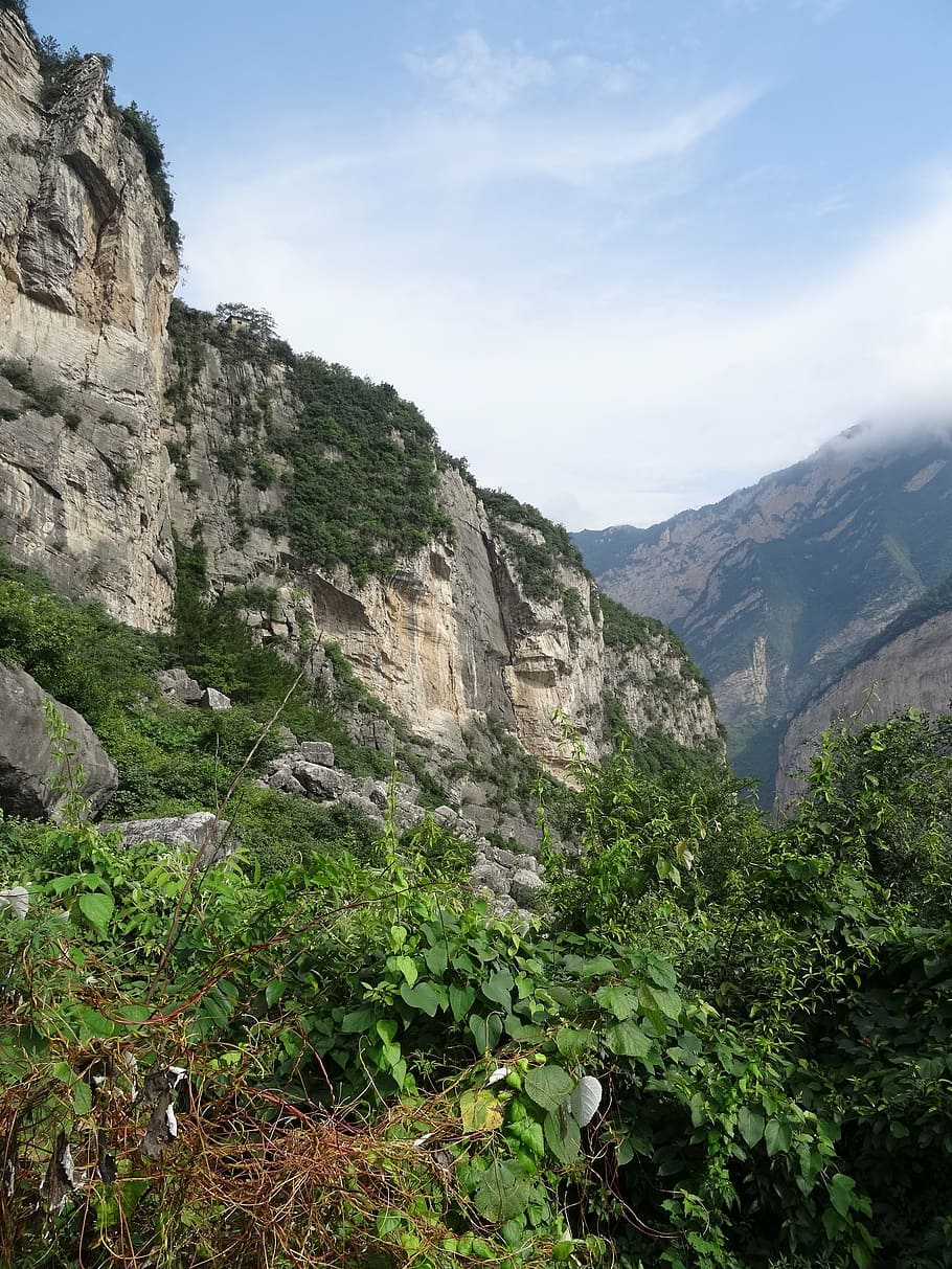 chain cliff, river, steep, mountain, nature, scenics, landscape HD wallpaper