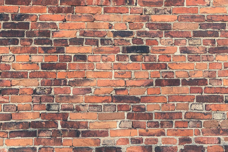 brown concrete brick wall, maroon, bricks, texture, backgrounds, HD wallpaper