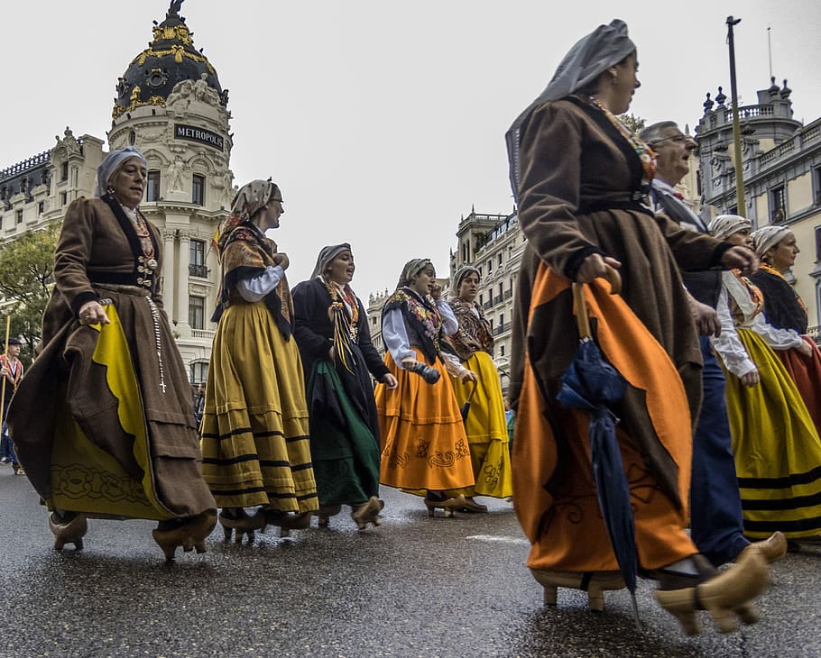 Folklore, Regional, Rural, transhumance, people, madrid, parade HD wallpaper