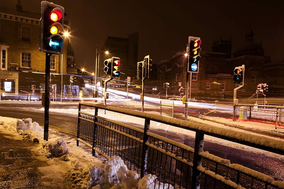 Blur, Cold, Crossroads, Dark, blurred, light, motion, movement HD wallpaper