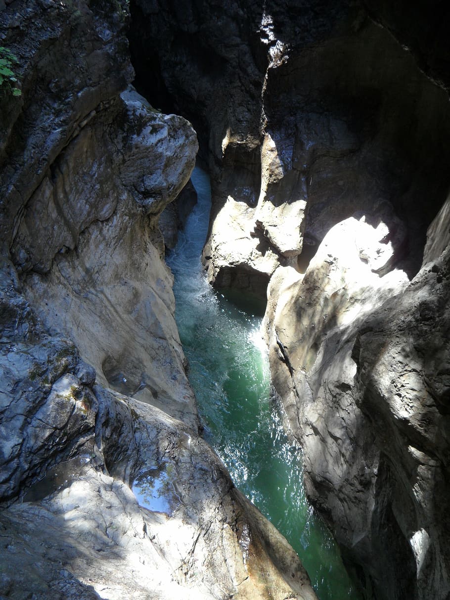 gorge, breitachklamm, mountain stream, eng, steep wall, mountains HD wallpaper